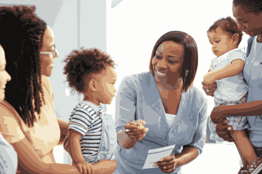 Happy pregnant woman receiving support